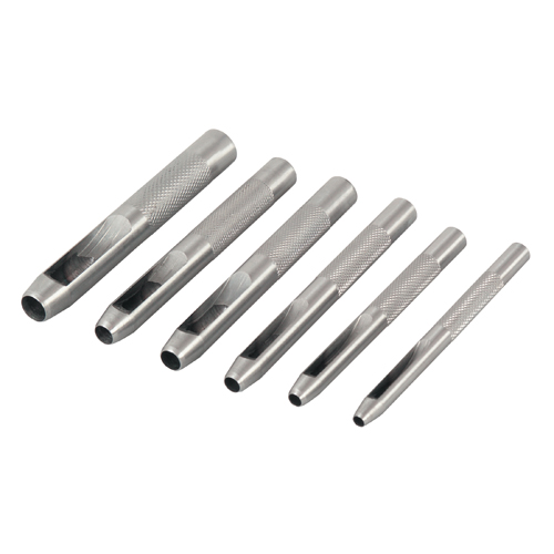 6 pc Hollow Punch Set Sizes: 3/16" to 1/2"