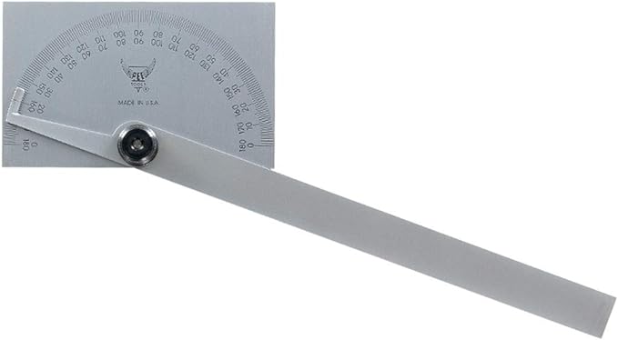 0-180 Rectangle Protractor w/6" Arm by PEC MADE IN U.S.A.