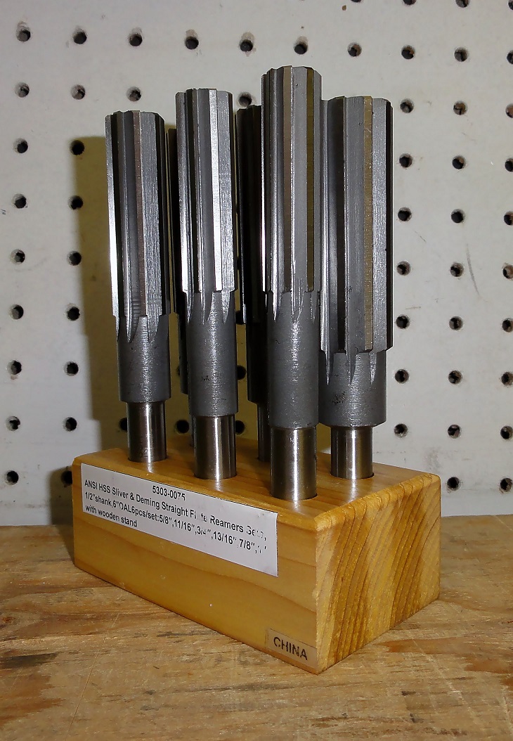 6 pc 1/2" Shank H.S. Straight Flute Reamer Set Sizes: 5/8" thru 1"