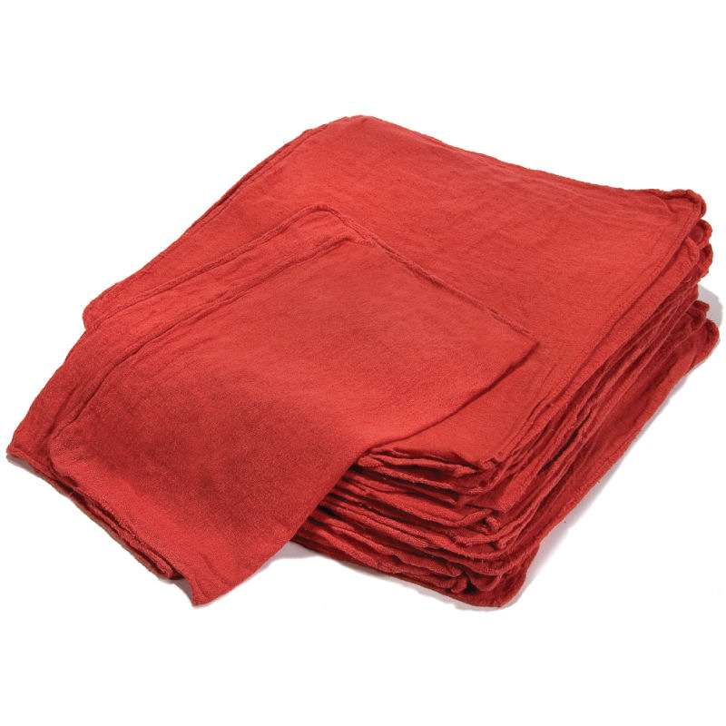 25 PACK RED SHOP TOWELS MULTI-USE 100% COTTON