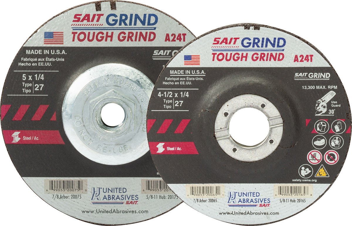 SAIT 5" x 1/4" x 5/8"-11 Grinding Wheel Made in U.S.A. 1