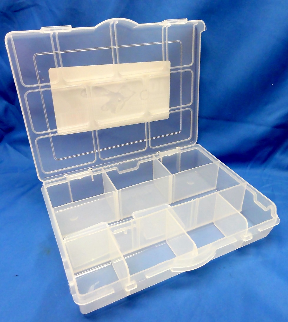 Plastic Storage Box with 6 Compartments-4-5/8 x 2-3/4 x 1-1/8