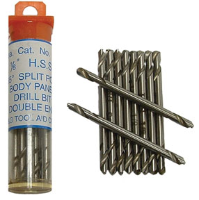 10 PC. 1/8" STUBBY BODY PANEL DRILL BIT WITH DOUBLE ENDS.