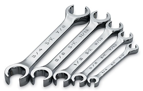 SK 5 pc Fractional SuperKrome Flare Nut Wrench Set Sizes 1/4" to 7/8" Made in U.S.A. 