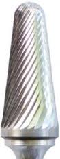 1/4" Shank 1/4" x 5/8" 14 Degree Included Angle Taper Shape Single Cut Carbide Burr. MADE IN THE U.S.A.