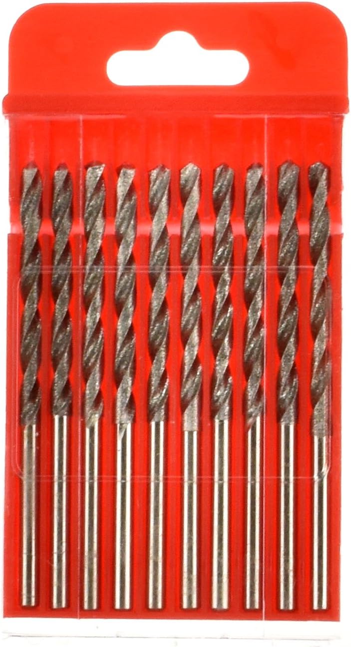 10 pc Diamond Coated H.S.S. Drill Set 1/8" Shank 3