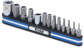 TITAN 13 pc Metric Tamper Resistant Hex Bit Socket Set