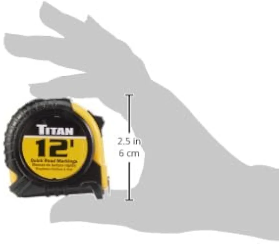 12 ft Quick Read Tape Measure 5/8" Blade by TITAN 3 12 ft Quick Read Tape Measure 5/8" Blade by TITAN 3