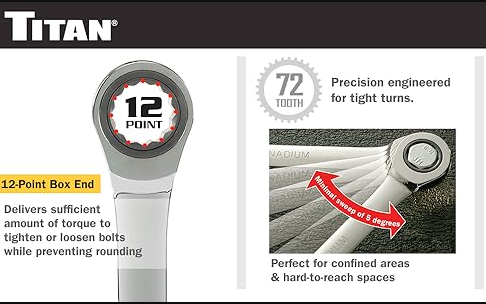 10 Pc. SAE Ratcheting Combo Wrench Set by TITAN 2