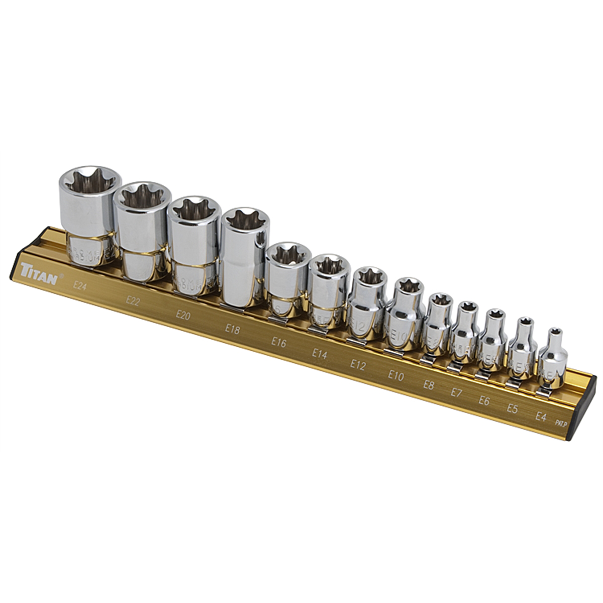 TITAN 13 pc External Star Socket Set E-4 to E-24 1