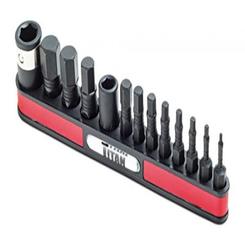 16037 TITAN 13 pc 1/4" & 3/8" Drive SAE Impact Hex Bit Set 1/16" to 7/16"