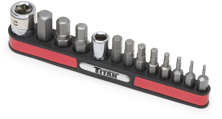 TITAN 13 pc SAE Hex Bit Set Sizes: 1/16" to 3/8"