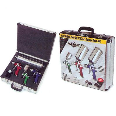 4 Pc. TRIPLE SET-UP HVLP SPRAY GUN KIT 