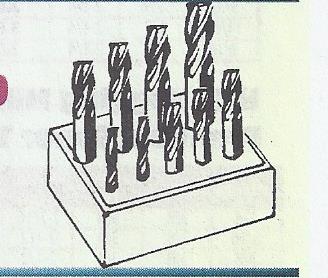 9 pc 4 Flute Single End H.S.Center Cutting End Mill Set Size: 1/8" to 3/4"