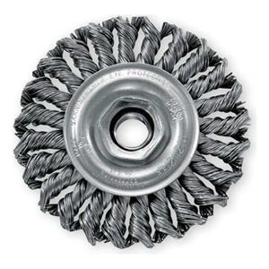 Weiler 4" Dia. x M10 x 1.25 Extra Coarse Knot Style Wheel Brush Made in U.S.A.