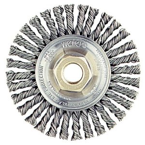 ROUGHNECK MAX 4" STRINGER BEAD WIRE WHEEL, .020" STAINLESS STEEL FILL, 5/8"-11 UNC NUT