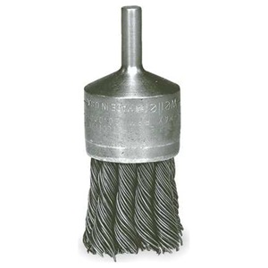 Weiler 1 -1/8"  Extra Coarse Knot Style End Brush W/ 1/4' shank Made in U.S.A.