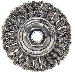 Weiler 4" Knot Style Wire Wheel Coarse Wire 1/2"-3/8" Arbor Hole 20,000 RPM Made in U.S.A.