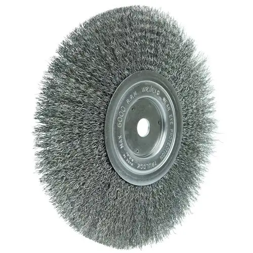 WEILER 8" NARROW FACE CRIMPED WIRE WHEEL, .0104" STEEL FILL, 5/8" ARBOR HOLE 1
