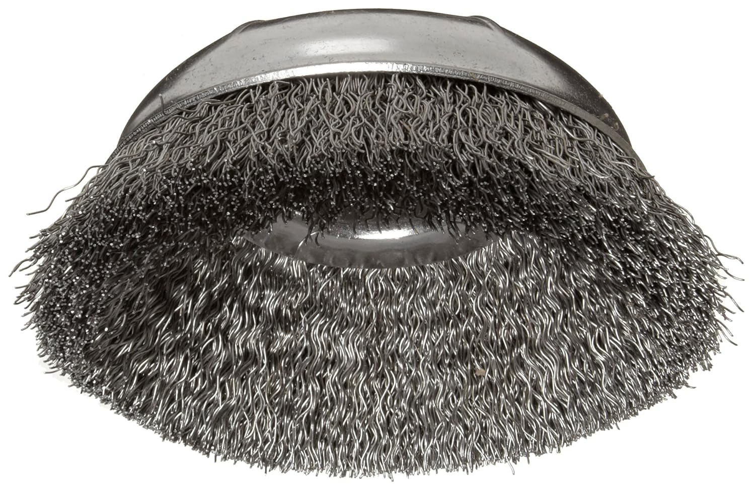 Weiler 3" Dia. x M10 x 1.25 Coarse Crimped Wire Cup Brush 1