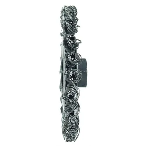 Weiler 4" CABLE TWIST KNOT WIRE WHEEL, .020" STEEL FILL, M10X1.25 NUT 2
