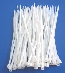 14" WHITE NYLON CABLE TIES (100 PC PER BAG)