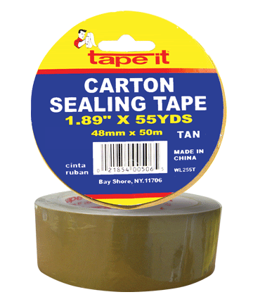 WL255T 2" x 55 YDS Carton Sealing Tape TAN