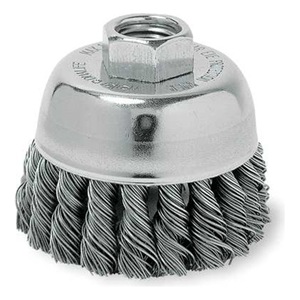 Weiler 2 3/4" Dia. x 5/8"-11 UNC Coarse Knot Style Cup Brush Made in U.S.A.