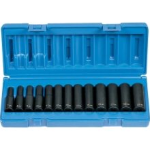 GREY PNEUMATIC 3/8" Dr. 13 Pc. Metric Deep Impact Socket Set