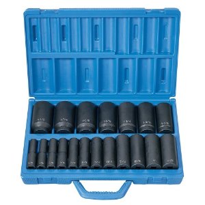 19 Pc. 1/2'' Drive Deep Length Fractional Master Set