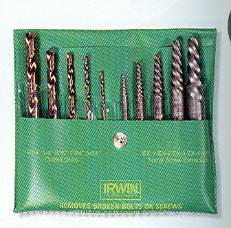 10 PC. SCREW EXTRACTOR AND COBALT DRILL BIT COMBO PACK BY HANSON / IRWIN