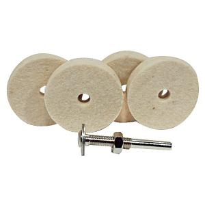 4-WHEEL POLISHING KIT WHITE FELT FOR FINE POLISHING 1/4