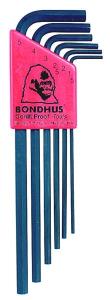 BONDHUS 6PC. HEX KEY SET METRIC SIZES:1.5MM TO 5MM LONG