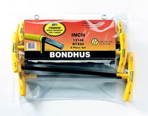 BONDHUS BALLDRIVER T-HANDLE HEX WRENCH SET SAE 5/32