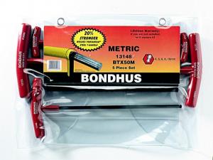 BONDHUS BALLDRIVER T-HANDLE HEX WRENCH SET METRIC 4MM TO 10MM
