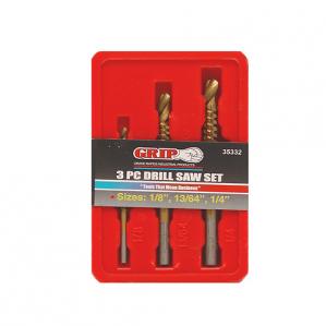 GRIP 3PC. TITANIUM COATED SAW DRILL SET 1/8