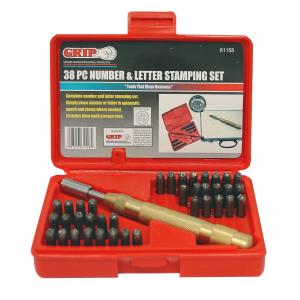 61158 38pc. Number and Letter Stamping Set w/Storage Case