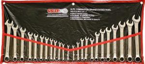 GRIP 24 pc Combination Wrench Set MM/SAE 1/4' to 1