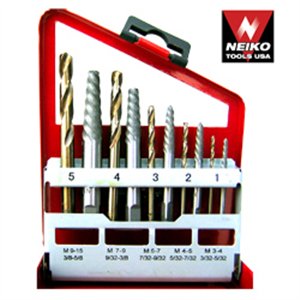  Neiko 10PC. SCREW EXTRACTOR AND COBALT DRILL BIT COMBO PACK