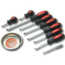 10 Pc. Screwdriver Set with Magnetic Dish & Pick-Up Tool