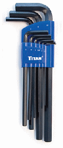 12722 TITAN 9 pc Metric  Long Arm Ball End Hex Key Set