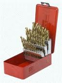 29 pc. Titanium Coated Fractional 1/16" to 1/2" by 64ths Drill Bit Set