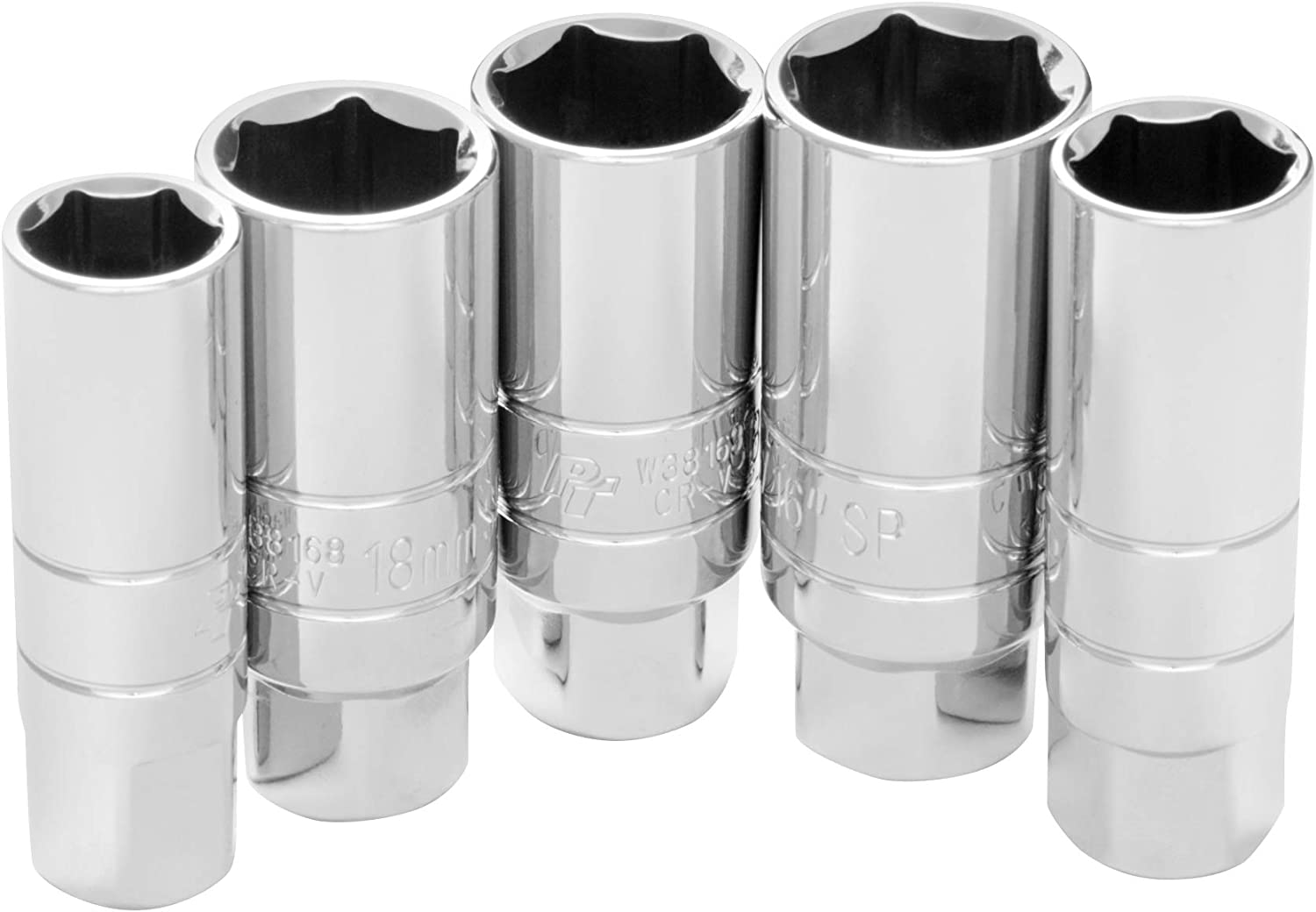 5PC SPARK PLUG SOCKET SET (sizes: 14MM,5/8",18MM,3/4" & 13/16") 1