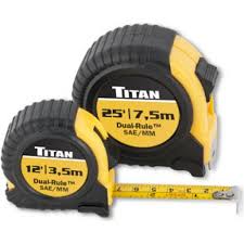 Titan 2 pc Dual-Rule Tape Measure 12 ft and 25 ft 5/8