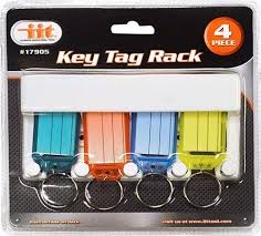 4 pc Key Tag Rack with Rack