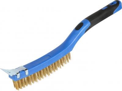 Long Curved Brush With Scraper (Plastic Handle)