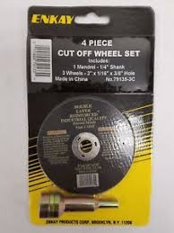 79135-3C Enkay 4 pc Cut Off Wheel Set Includes 1 Mandrel 1/4