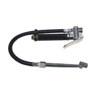 thumbnail interactive-video image 1 of VCT Tire Inflator With Pressure Gauge – 120 PSI, Dual Chuck, 12" Rubber Hose, Part 46598 1 of 4