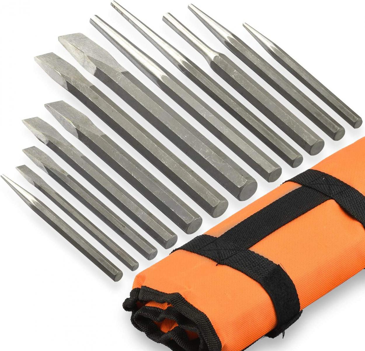 12 Piece Heavy Duty Punch and Chisel Set by NEIKO