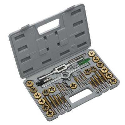 Neiko 40 pc Titanium Coated Tap & Hexagon Die Set SAE Sizes: 4-40 to 1/2